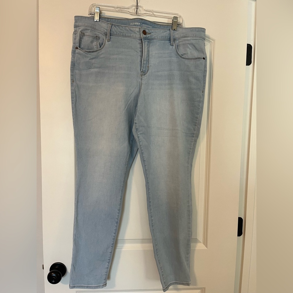 Old Navy Rockstar Mid-Rise Light Blue Women's Jeans